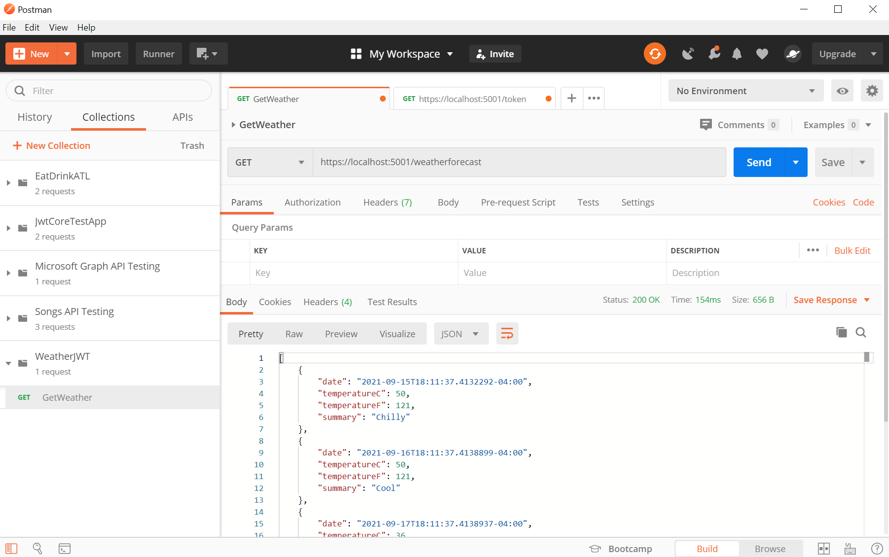 PostMan Fetching Weather From the API