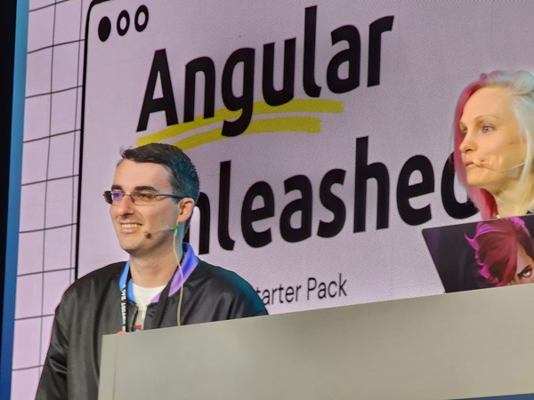 Chris Perko and Brooke Avery on stage at NG-Conf