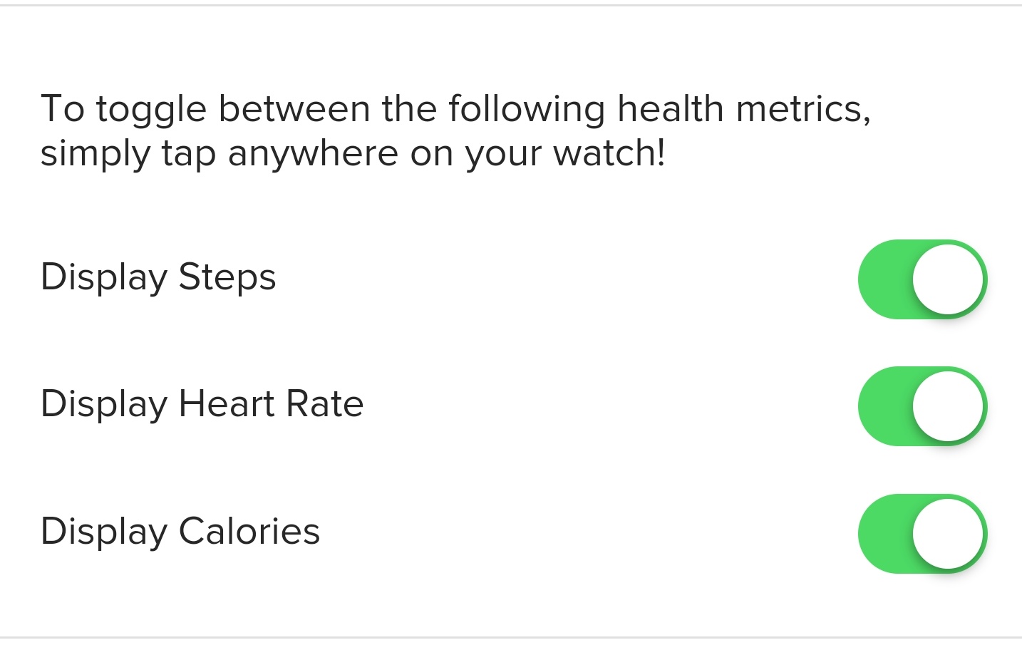 Roni metric settings