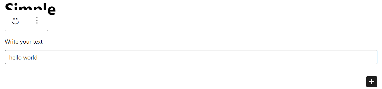 Updated block with text input